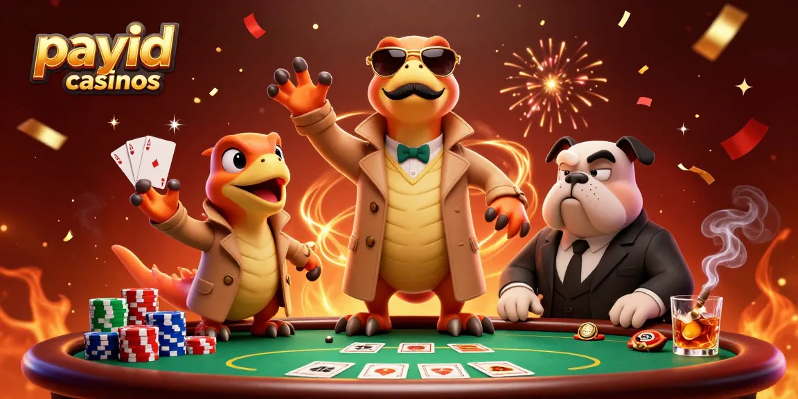 Experience excitement at payid casinos with three raptors in disguise entering a vibrant poker lounge.